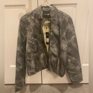 NWT Fashion Nova distressed pleather jacket 🩶